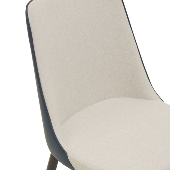 Glidden White And Blue Leather Dining Chairs In Pair_4