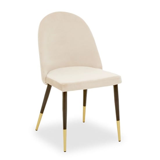 Read more about Glidden white velvet dining chairs in pair