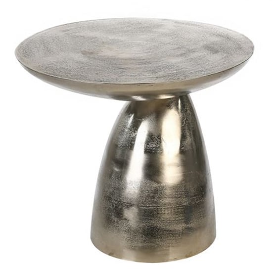 Glin Aluminium Side Table In Antique Silver