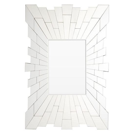 Glitacoz Rectangular Wall Mirror In Silver Glass Frame