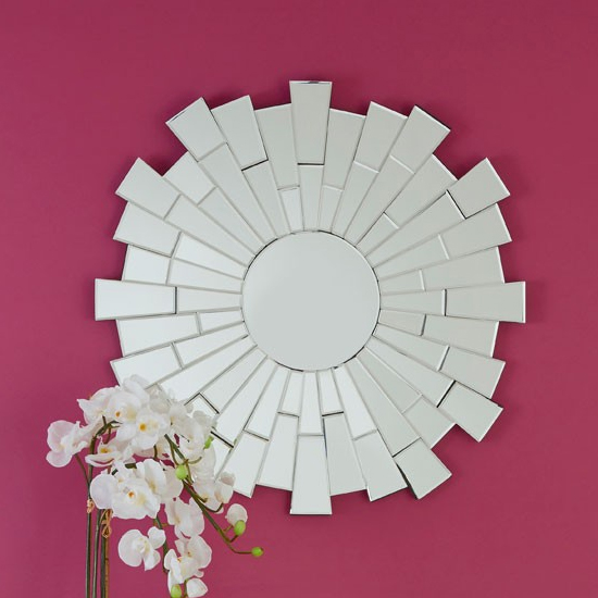 Photo of Glitacoz small round wall mirror in silver