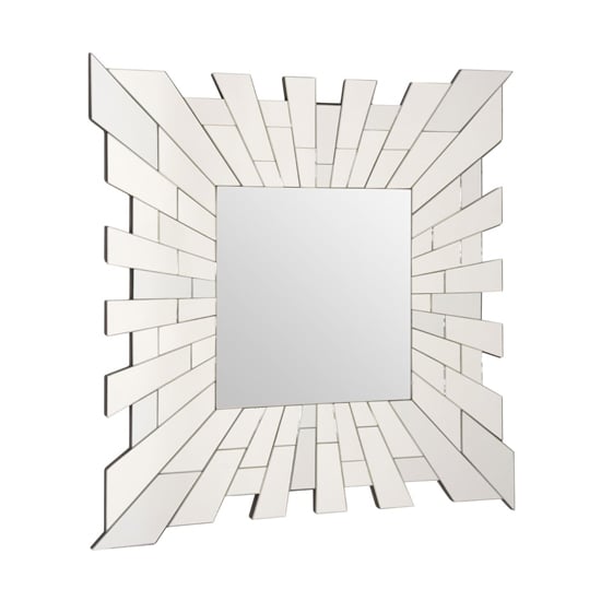 Glitacoz Square Wall Mirror In Silver Frame