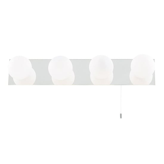 Product photograph of Global Led 4 Lights Opal Glass Bathroom Wall Light In Chrome from Furniture in Fashion