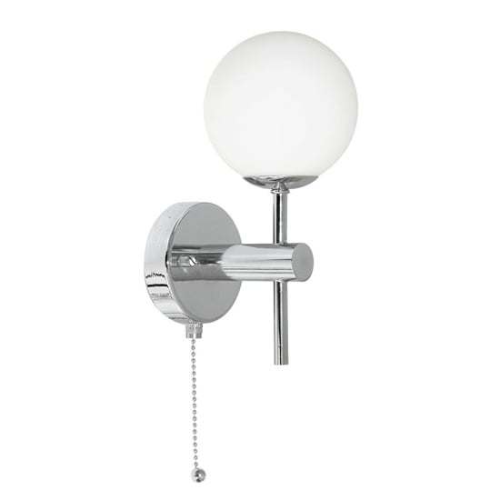 Product photograph of Global Led Opal Glass Bathroom Wall Light In Chrome from Furniture in Fashion