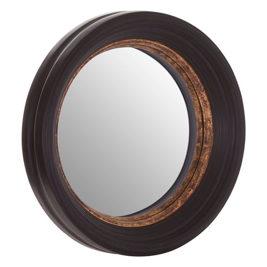 Glonta Concentric Design Wall Mirror In Black And Gold Frame