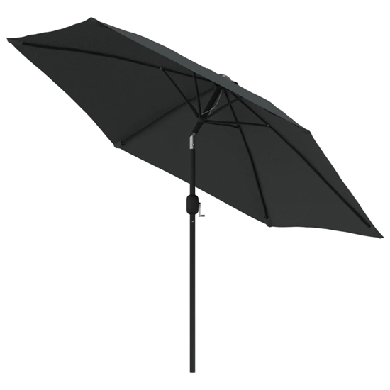 Gloria Parasol With LED Lights And Steel Pole In Anthracite