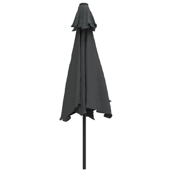 Gloria Parasol With LED Lights And Steel Pole In Anthracite