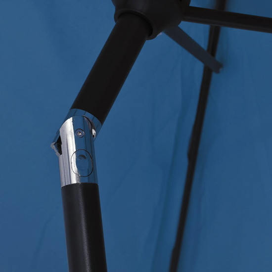 Gloria Parasol With LED Lights And Steel Pole In Azure