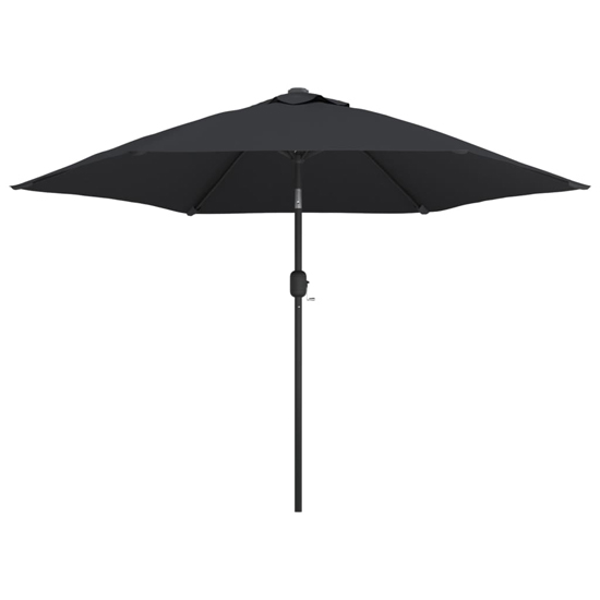 Gloria Parasol With LED Lights And Steel Pole In Black