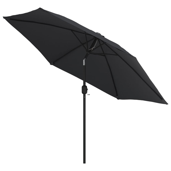 Gloria Parasol With LED Lights And Steel Pole In Black