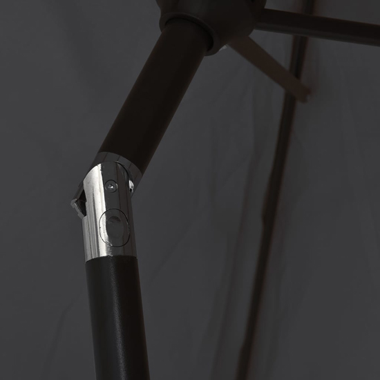 Gloria Parasol With LED Lights And Steel Pole In Black