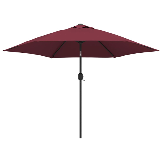 Gloria Parasol With LED Lights And Steel Pole In Bordeaux Red