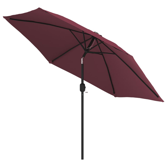Gloria Parasol With LED Lights And Steel Pole In Bordeaux Red