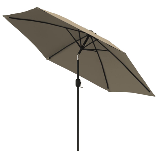 Gloria Parasol With LED Lights And Steel Pole In Taupe