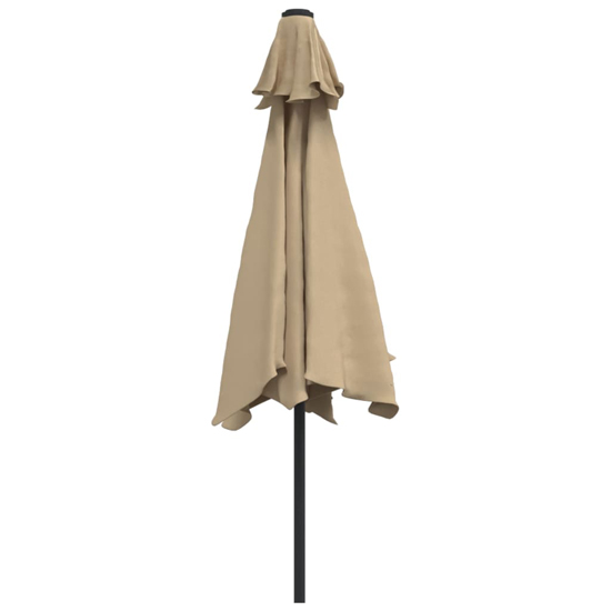 Gloria Parasol With LED Lights And Steel Pole In Taupe