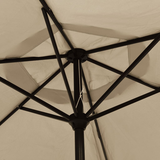Gloria Parasol With LED Lights And Steel Pole In Taupe