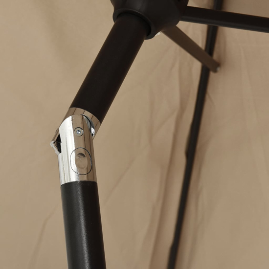 Gloria Parasol With LED Lights And Steel Pole In Taupe