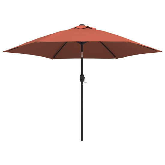 Gloria Parasol With LED Lights And Steel Pole In Terracotta