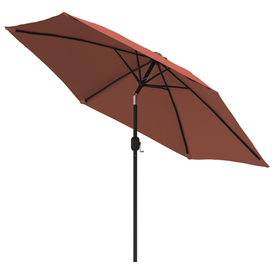 Gloria Parasol With LED Lights And Steel Pole In Terracotta