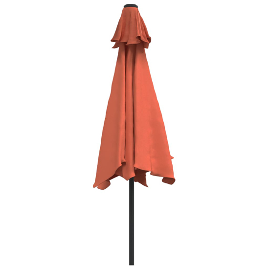 Gloria Parasol With LED Lights And Steel Pole In Terracotta
