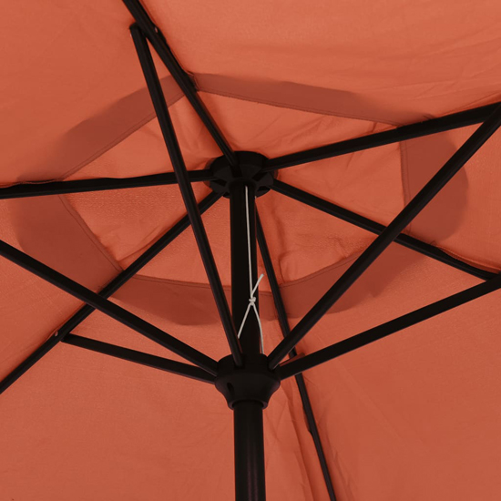 Gloria Parasol With LED Lights And Steel Pole In Terracotta