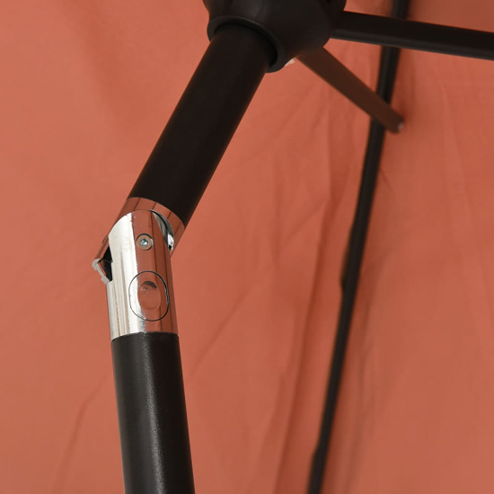 Gloria Parasol With LED Lights And Steel Pole In Terracotta