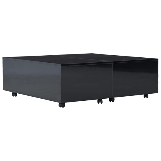 Glyn 100cm High Gloss Storage Coffee Table And Castors In Black_2