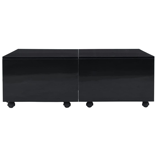 Glyn 100cm High Gloss Storage Coffee Table And Castors In Black_3