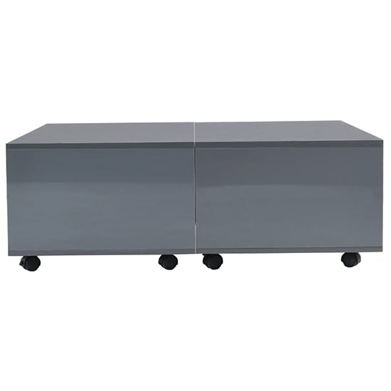 Glyn 100cm High Gloss Storage Coffee Table And Castors In Grey_3