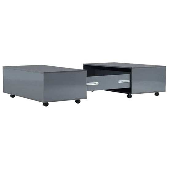 Glyn 100cm High Gloss Storage Coffee Table And Castors In Grey_4