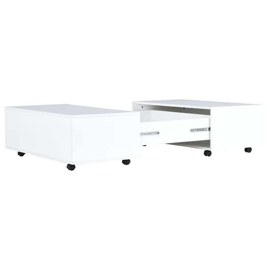 Glyn 100cm High Gloss Storage Coffee Table And Castors In White_4