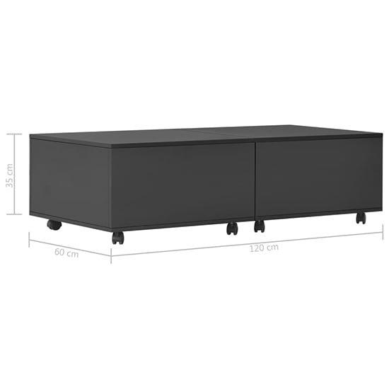 Glyn 120cm High Gloss Storage Coffee Table And Castors In Black_5