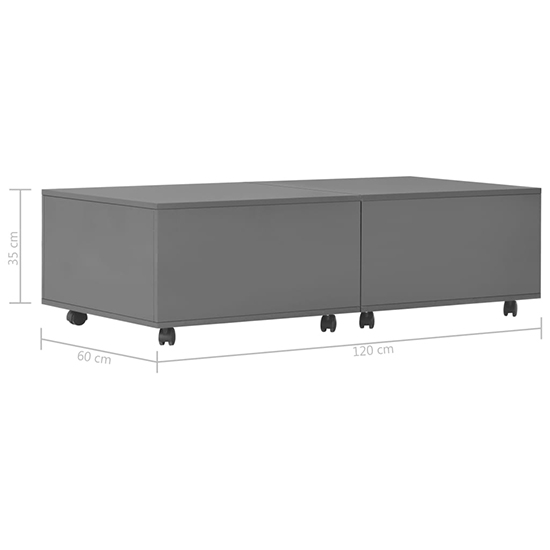 Glyn 120cm High Gloss Storage Coffee Table And Castors In Grey_5
