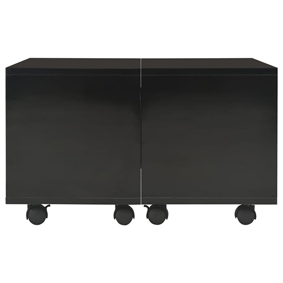Glyn 60cm High Gloss Storage Coffee Table And Castors In Black