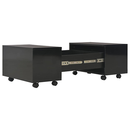 Glyn 60cm High Gloss Storage Coffee Table And Castors In Black_4