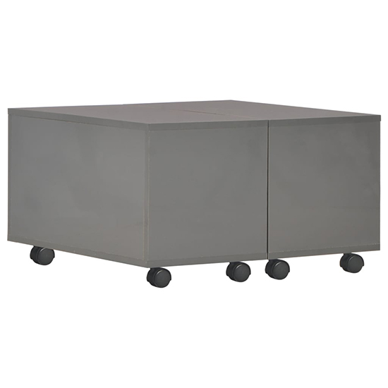 Glyn 60cm High Gloss Storage Coffee Table And Castors In Grey_2