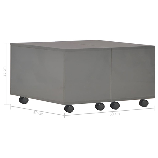 Glyn 60cm High Gloss Storage Coffee Table And Castors In Grey_5
