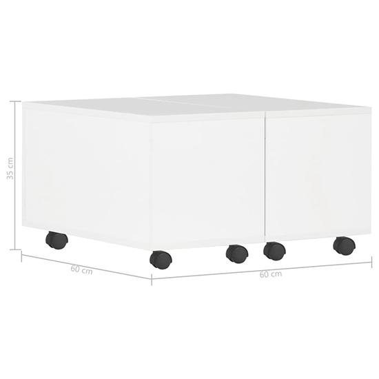 Glyn 60cm High Gloss Storage Coffee Table And Castors In White_5