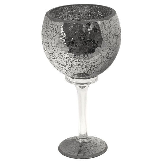 Photo of Mosaic hurricane goblet in black glass