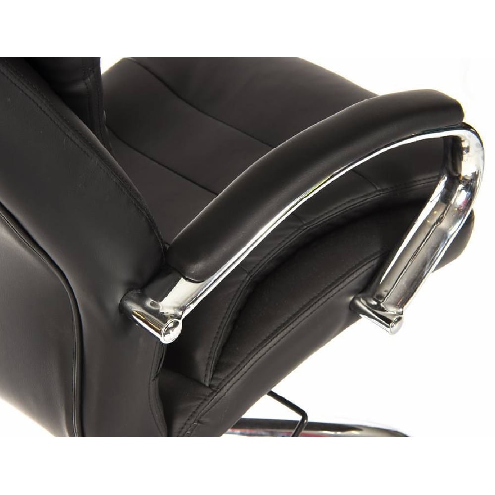 Godley Leather Home And Office Chair With Chrome Base In Black