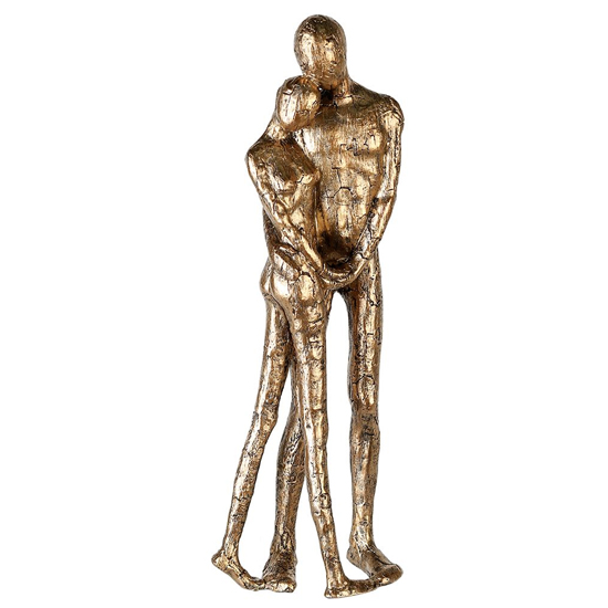 Photo of Gold couple poly design sculpture in antique champagne