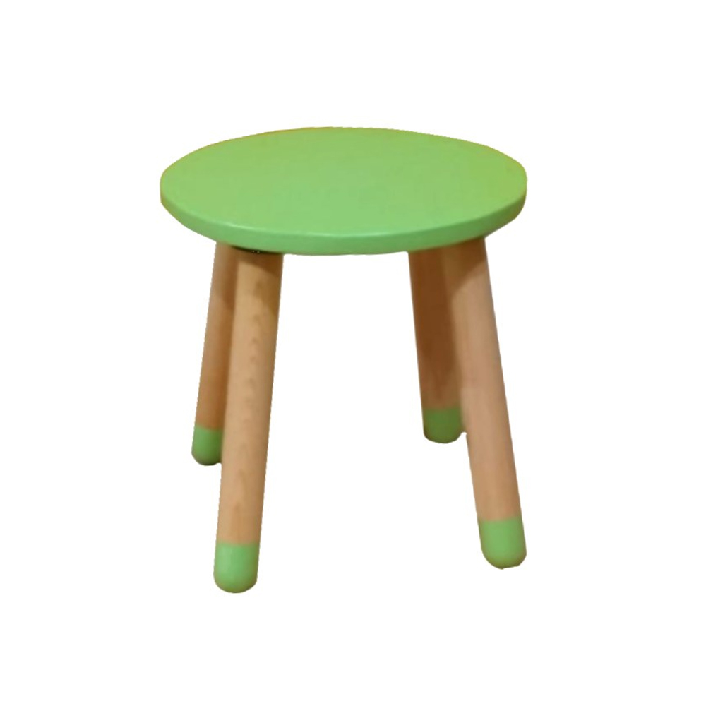 Goldfinch Plywood Kids Stool in Green and Oak