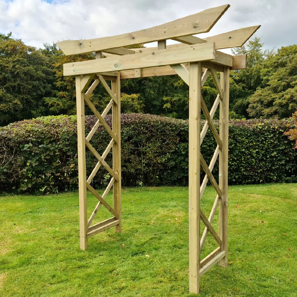Goldhawk Large Wooden Garden Arch In Natural