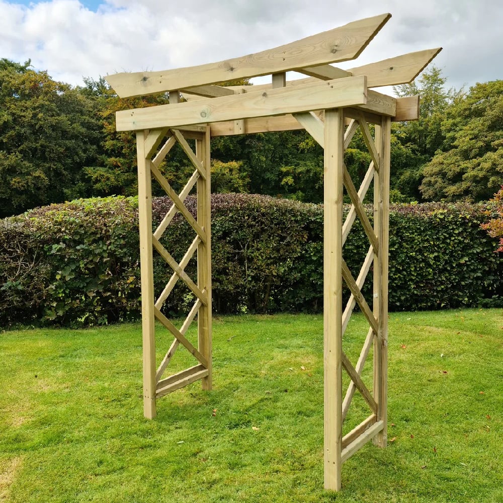 Goldhawk Small Wooden Garden Arch In Natural