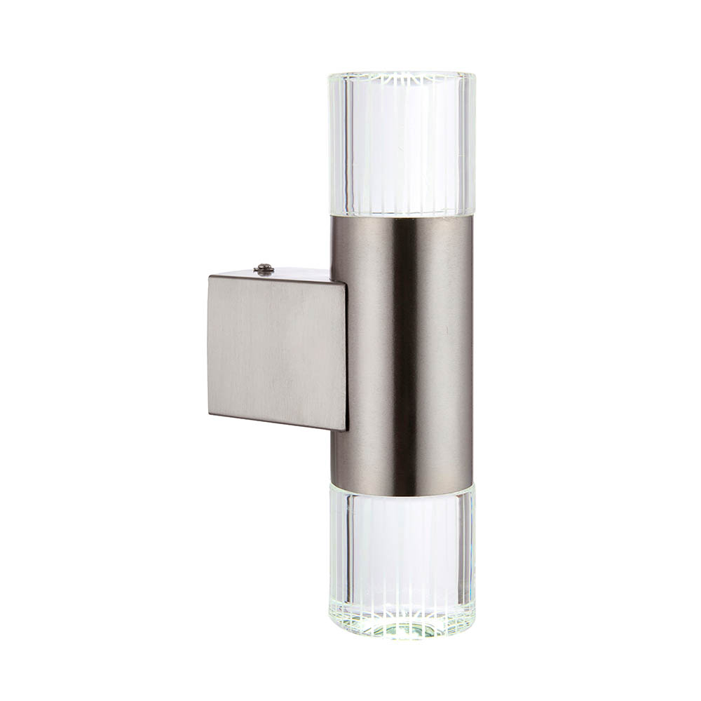 Goldsboro LED Twin Glass Wall Light In Chrome And Silver