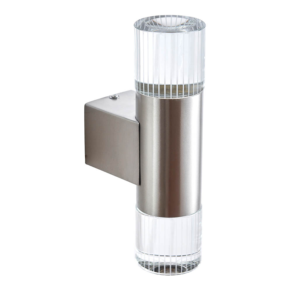 Goldsboro LED Twin Glass Wall Light In Chrome And Silver