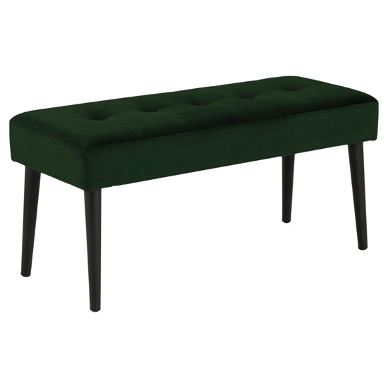 Goleta Fabric Hallway Seating Bench In Forest Green