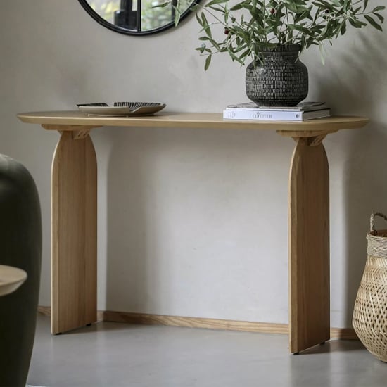 Product photograph of Goleta Wooden Console Table In Matt Natural from Furniture in Fashion