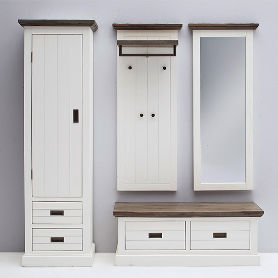 Gomera Wooden Hallway Furniture Set 2 In Acacia White_2