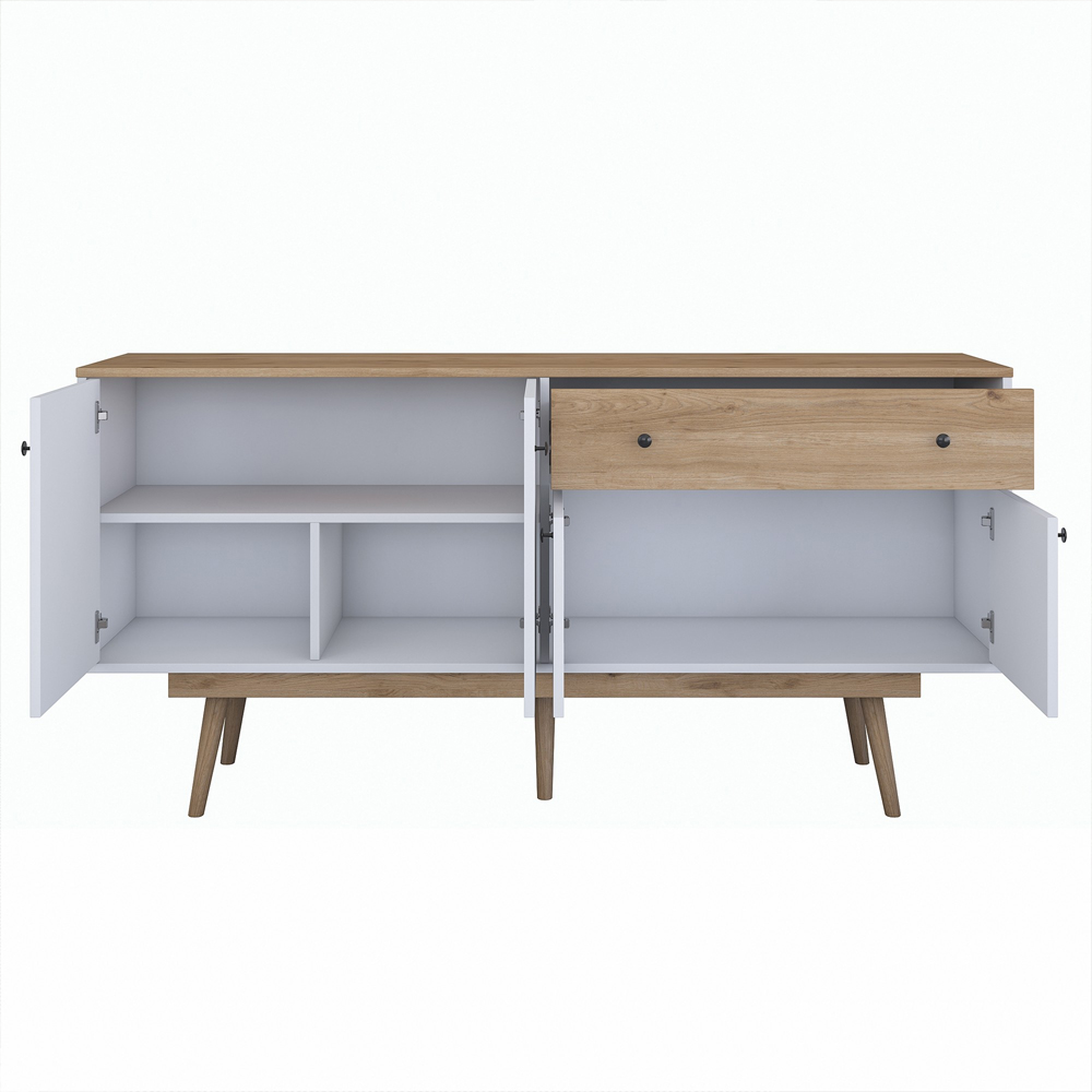 Good Wooden Console Table in Walnut and White